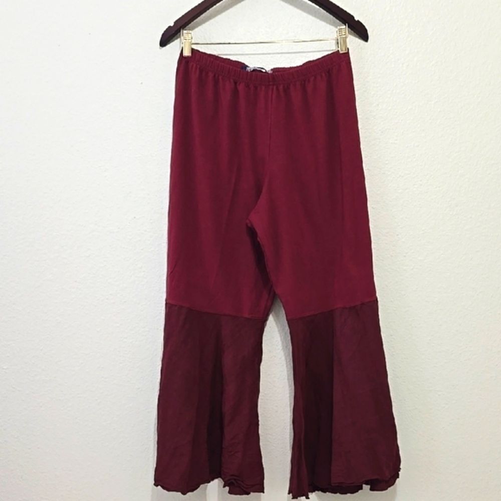 BLUE FISH LAGENLOOK Chic Burgundy Flared Pants